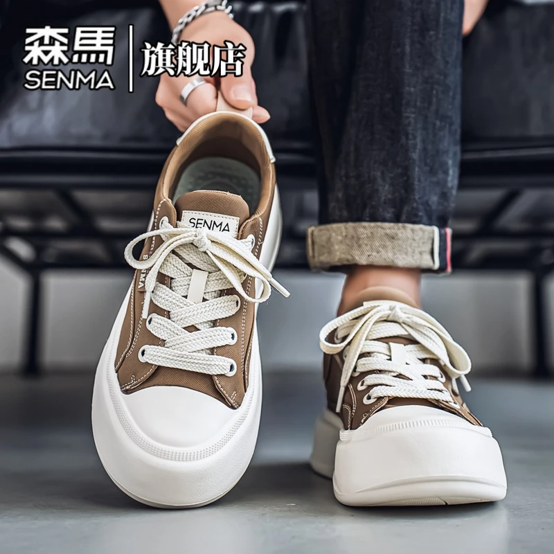 森马男鞋冬季百搭时尚小众休闲鞋厚底运动潮流低帮板鞋帆布鞋男款