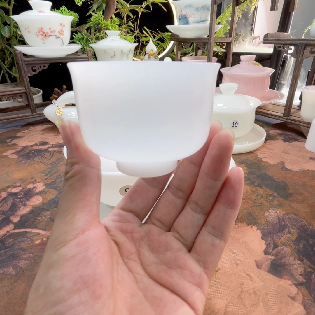 冰晶璞玉素烧薄胎鼎力杯