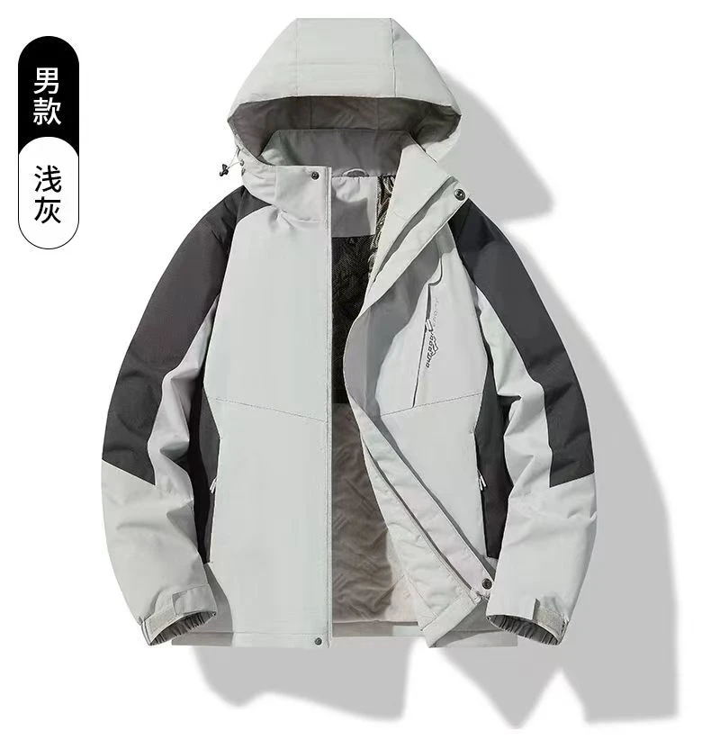 秋冬男士三防可拆帽冲锋衣夹克2828