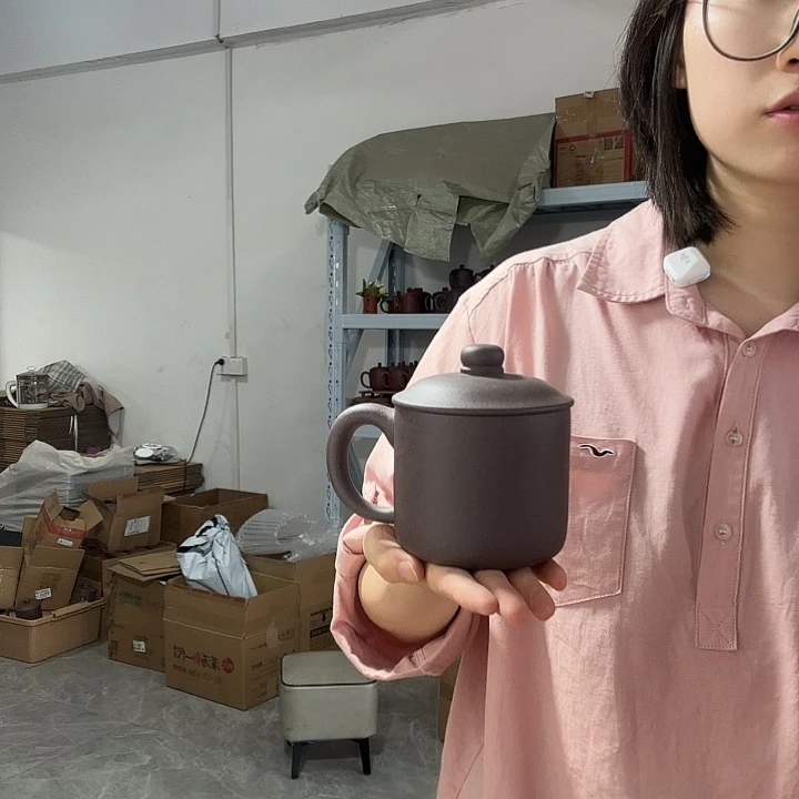 茶杯紫砂鲨皮青小墩墩办公杯没礼盒永……