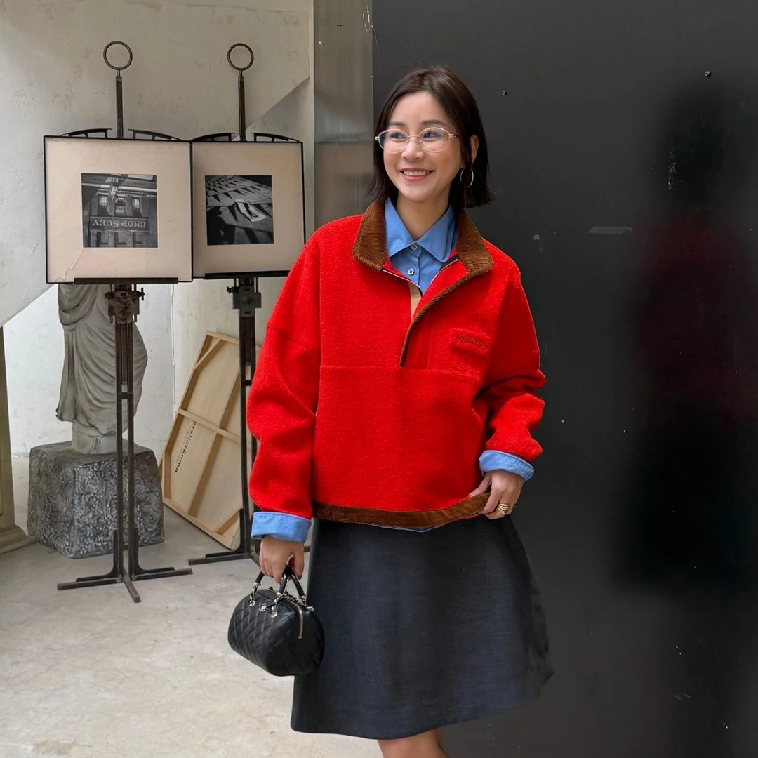 MARCHEN 24AW冬季新品 书呆子卫衣 宽松套头外套女