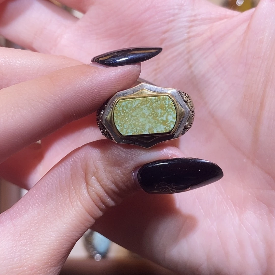 绿松石戒指银S925镶嵌J****-戒指