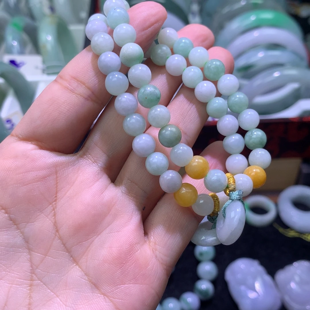 翡翠未镶嵌手链手链6.8不退不换