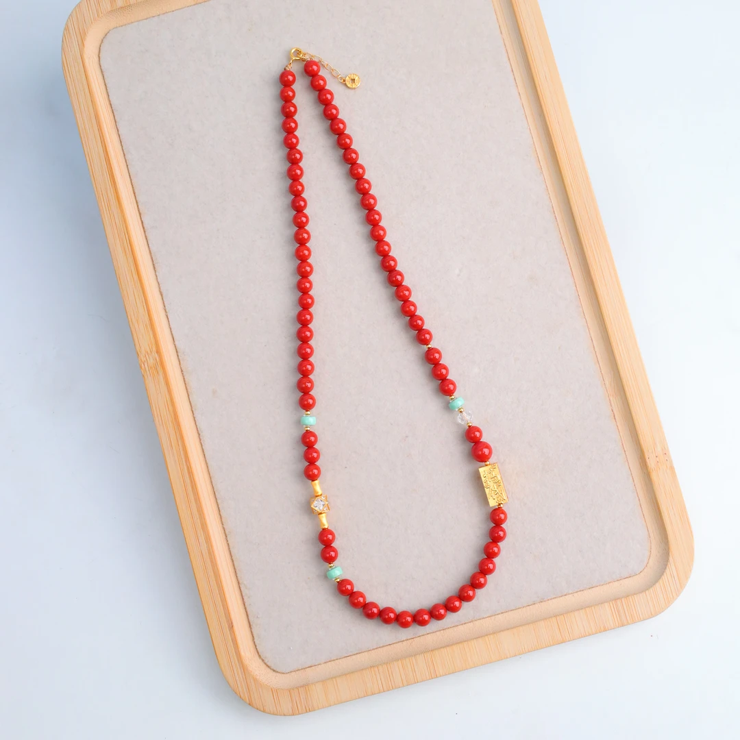 【琪琪珠宝】时尚南红设计项链