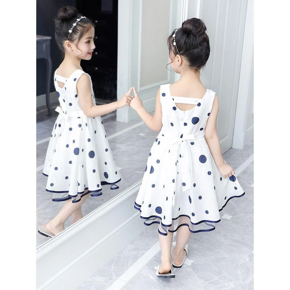 范哲萨女童夏装2025新款韩版连衣裙超洋气儿童露背公主裙夏季小女