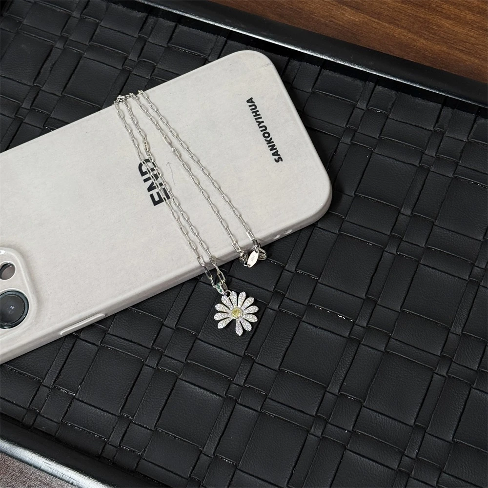 链子925银锆石 JunJun早秋【小雏菊】简约百搭项链JJ2601