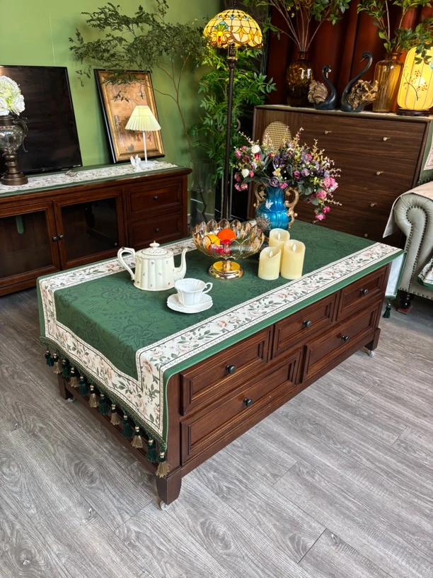 【YHZB-52 枝叶】原创设计复古氛围感茶几盖布桌布装饰台布