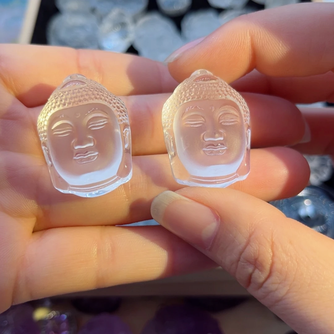 水晶颈饰银S925镶嵌白水佛头90