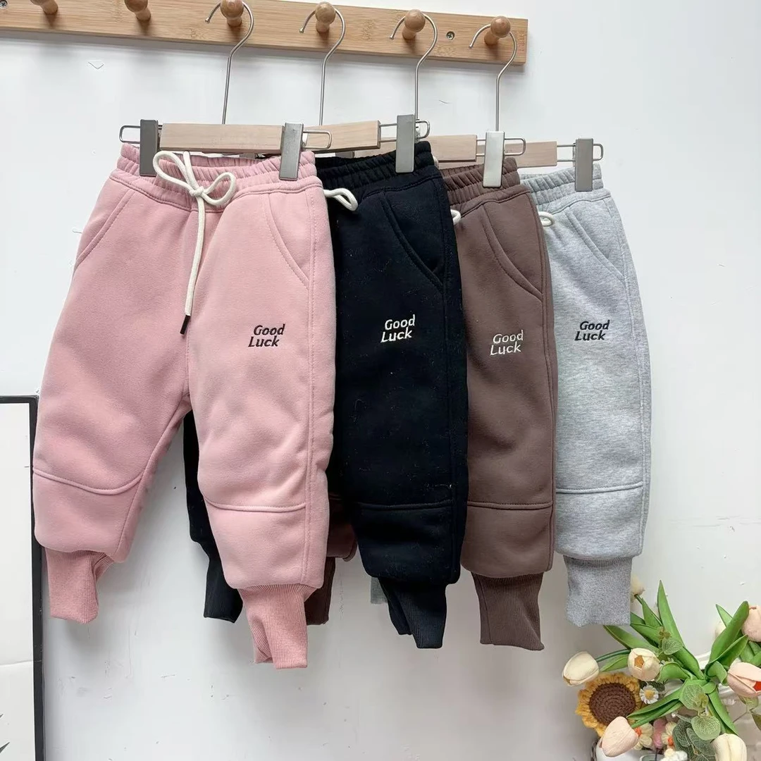 儿童冬季加厚冬装保暖时尚字母Good休闲裤 801