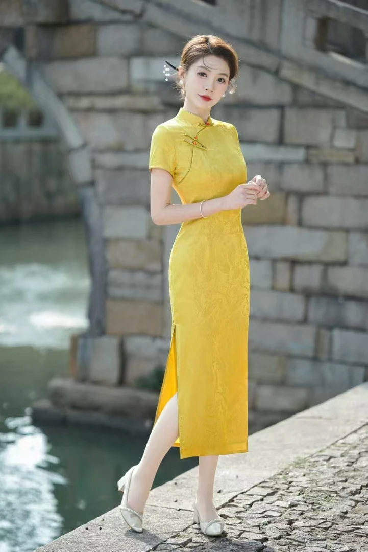 【中状元】中国风高贵时尚气质优雅修身送考旗袍A8