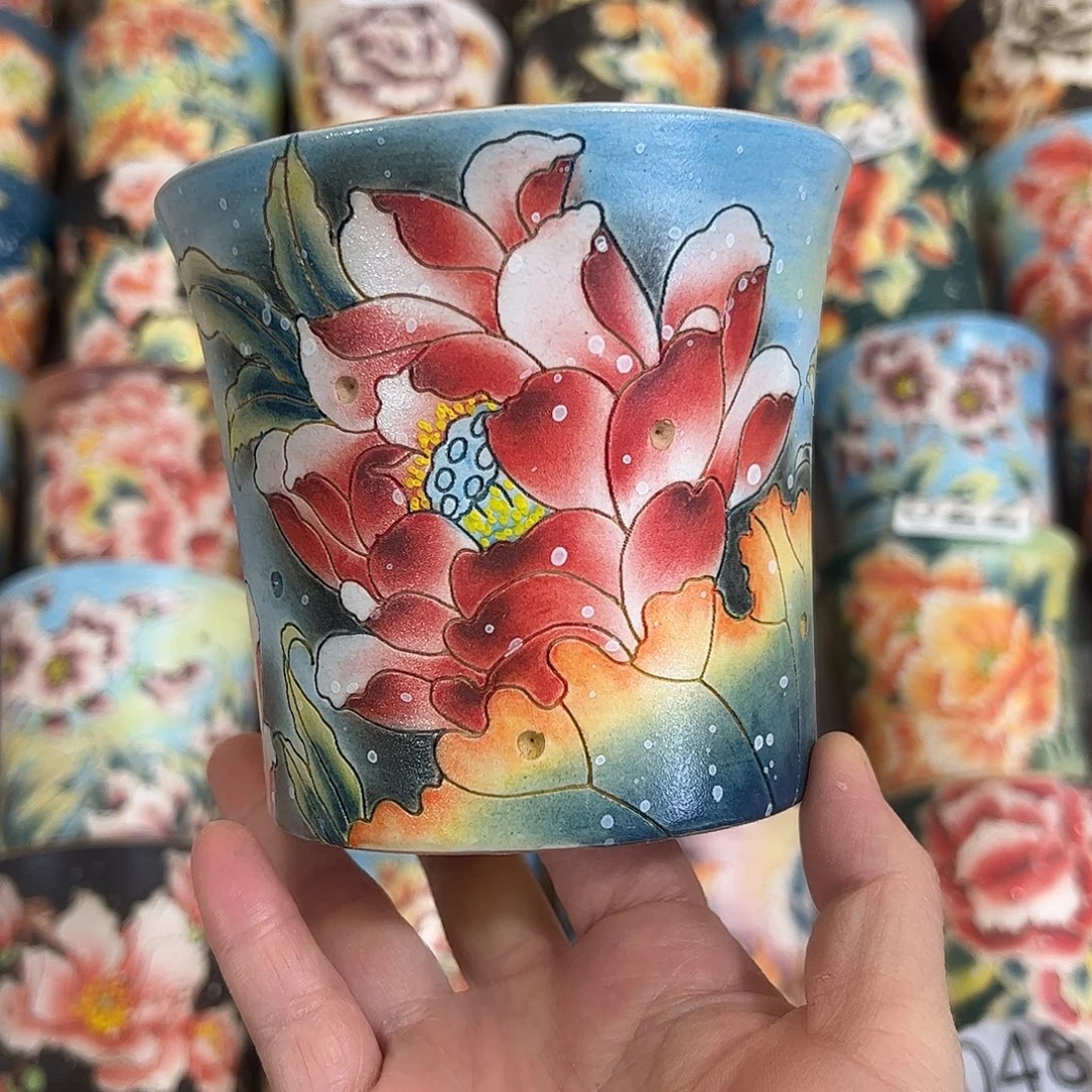 景德镇炫彩手绘口10.5高10