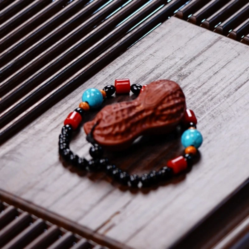 紫砂茶周边 好事花生手把件