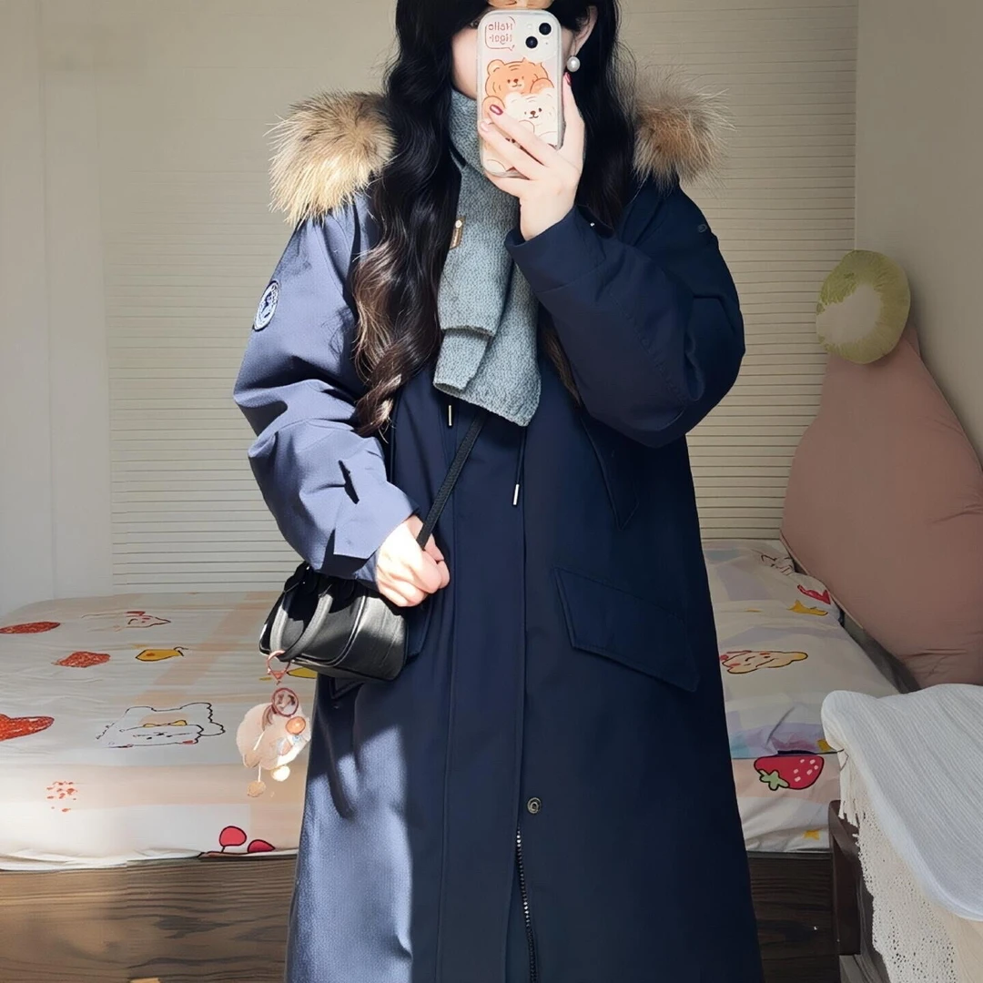 过膝长款情侣工装款棉服2025年冬新款男女同款流行时尚潮牌女装