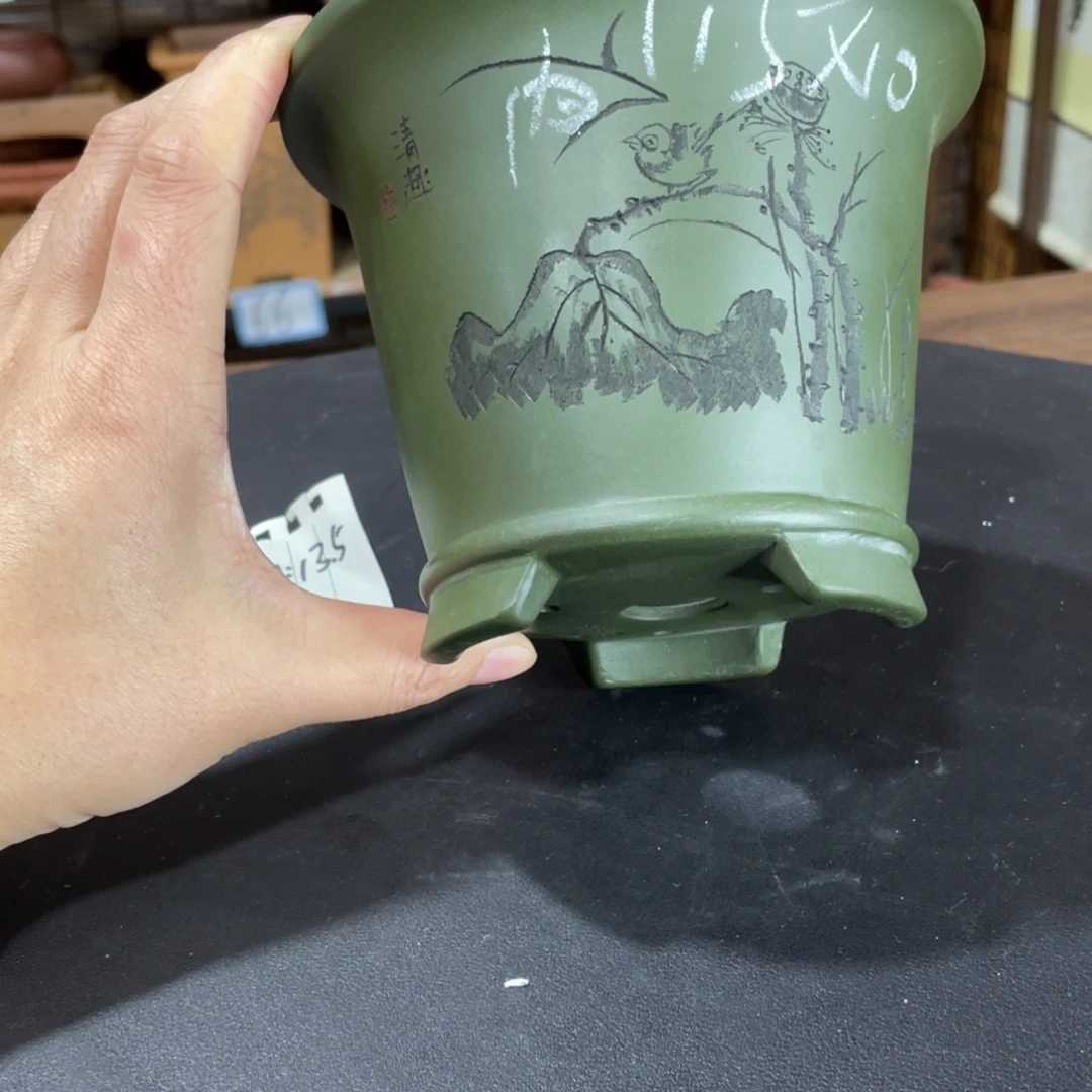 花盆紫砂紫砂和白