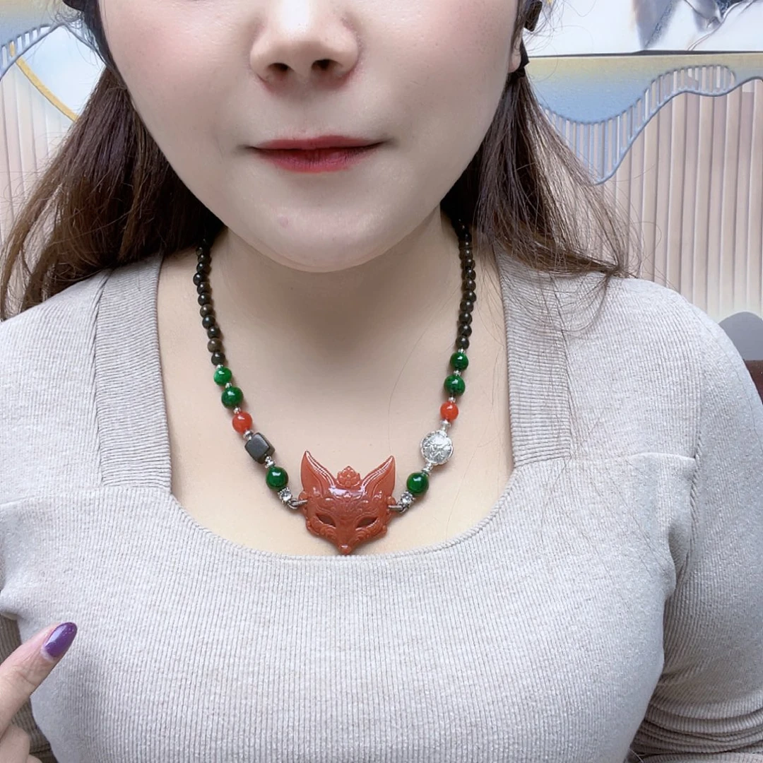 翡翠未镶嵌颈饰项链