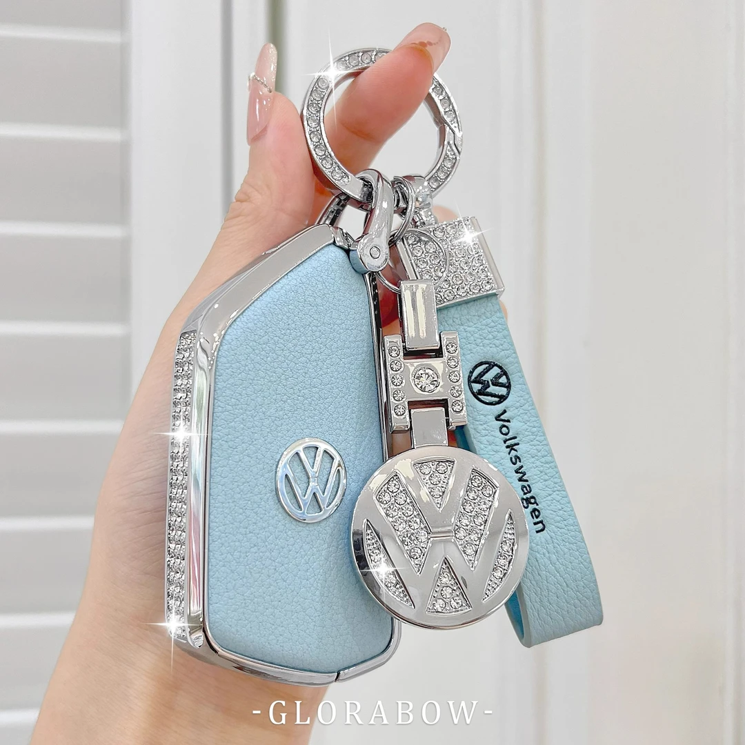 专用大众迈腾帕萨特途观L高尔夫8凌渡id3揽巡id4钥匙套扣真皮cc女