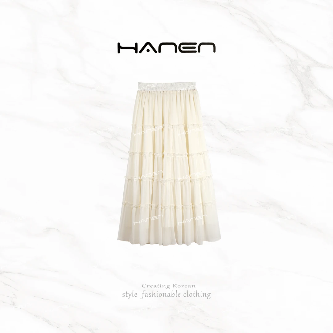 【QIANA】出游必备 夏季时尚气质雪纺半身纱裙qian087