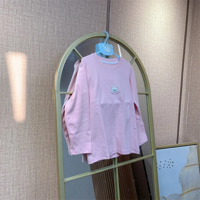 AD118    宝宝粉色纯棉长袖T恤  春季