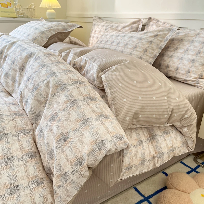 全棉100纯棉四件套被套床上用品小清新宿舍床单三件套床笠款床品