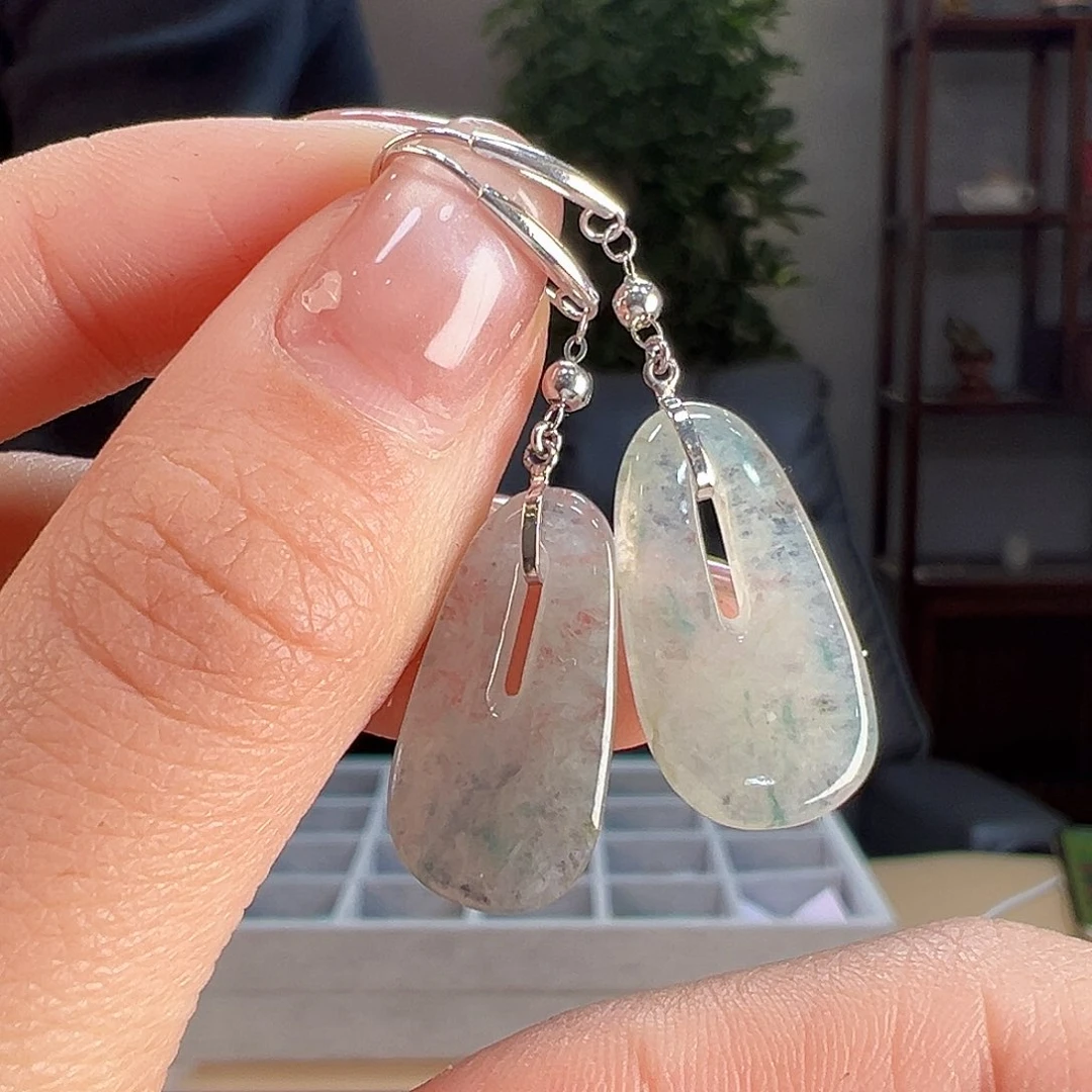 翡翠耳饰18K金镶嵌耳环66