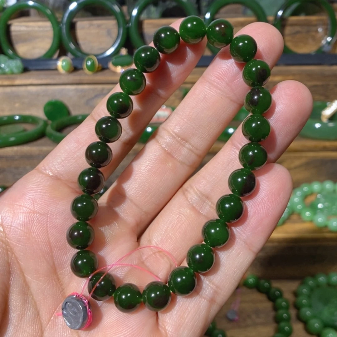 【闪购商品】吊坠(不含链)未镶嵌和田玉俄七聚红皮手串 8