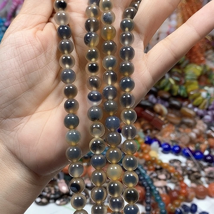 玛瑙/玉髓未镶嵌珠宝半成品糖心玛瑙卡8mm