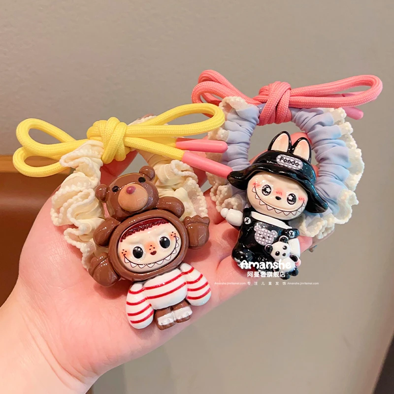 可爱卡通立体labubu拉布布头绳儿童网红皮筋少女扎头发绳趣味发圈
