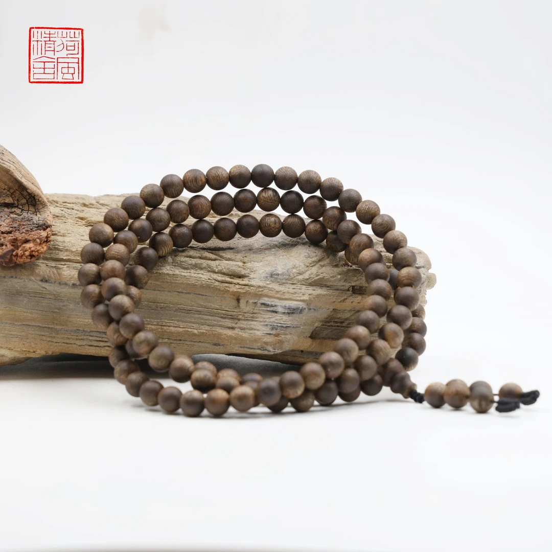 【沉水高货】海南莺歌绿棋楠0.7*108多圈沉香手串 -CX163