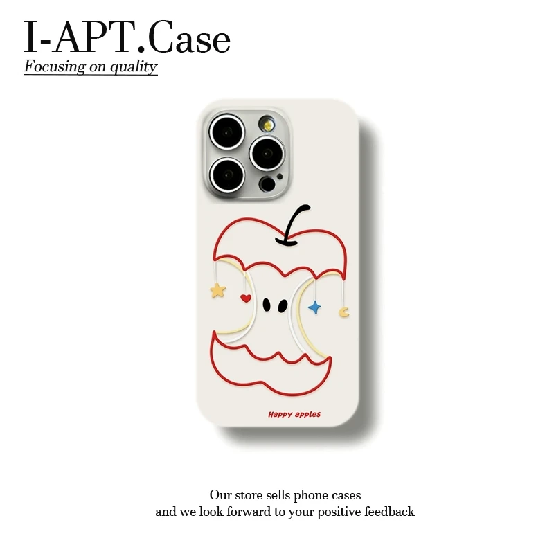 简约线条苹果核菲林软壳适用iPhone苹果16手机壳华为oppo小米vivo