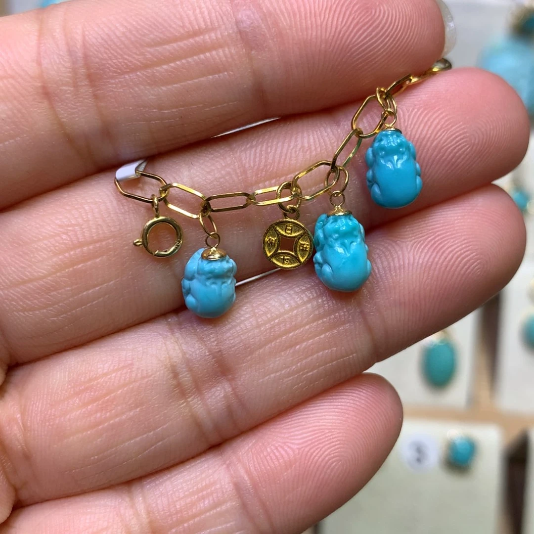 绿松石半链18K金镶嵌