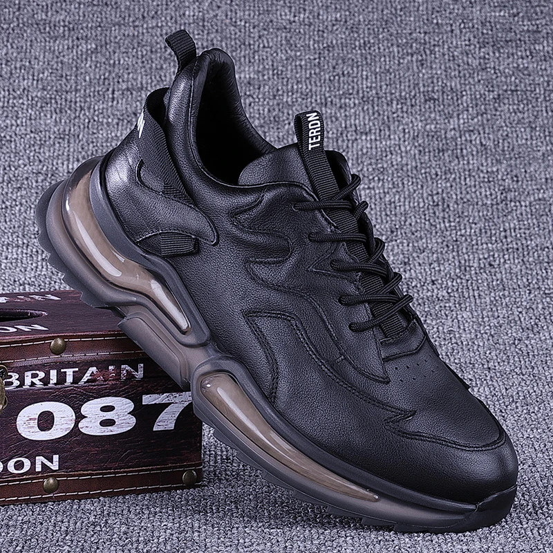 CATIA SELI秋季休闲皮鞋真皮系带潮流百搭头层牛皮男运动跑步皮鞋