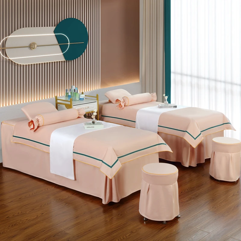 新款美容床罩高档按摩四件套理疗轻奢推拿美容院专用四季通用洗头