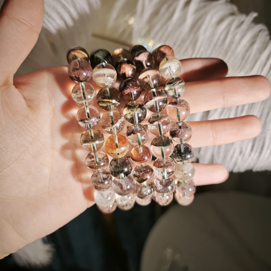 【遇见轻奢珠宝】-S040-天然水晶幽灵单圈手链多样性发1卡9-10