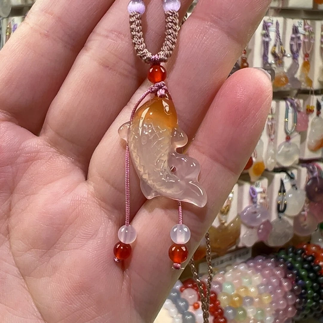 玛瑙/玉髓未镶嵌吊坠(赠链)