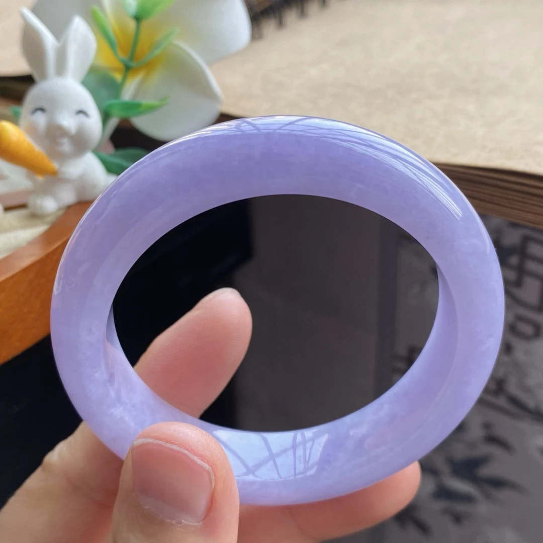 04.01批高货正圈紫罗兰2544号52.1-13-8.5！天然翡翠手镯