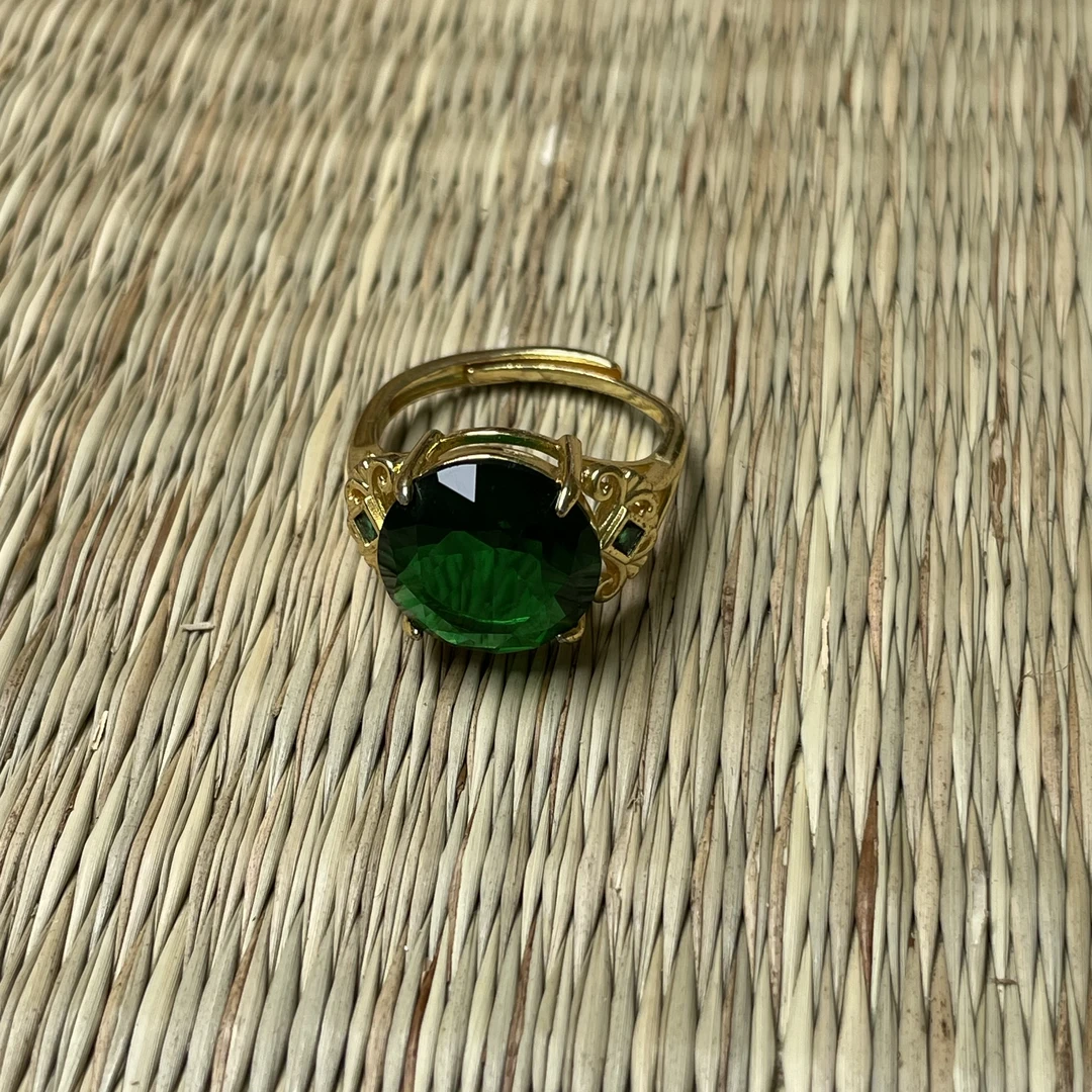 合金戒指 【鲲鹏凤屿】F316-1绿开口戒指多样性发一件