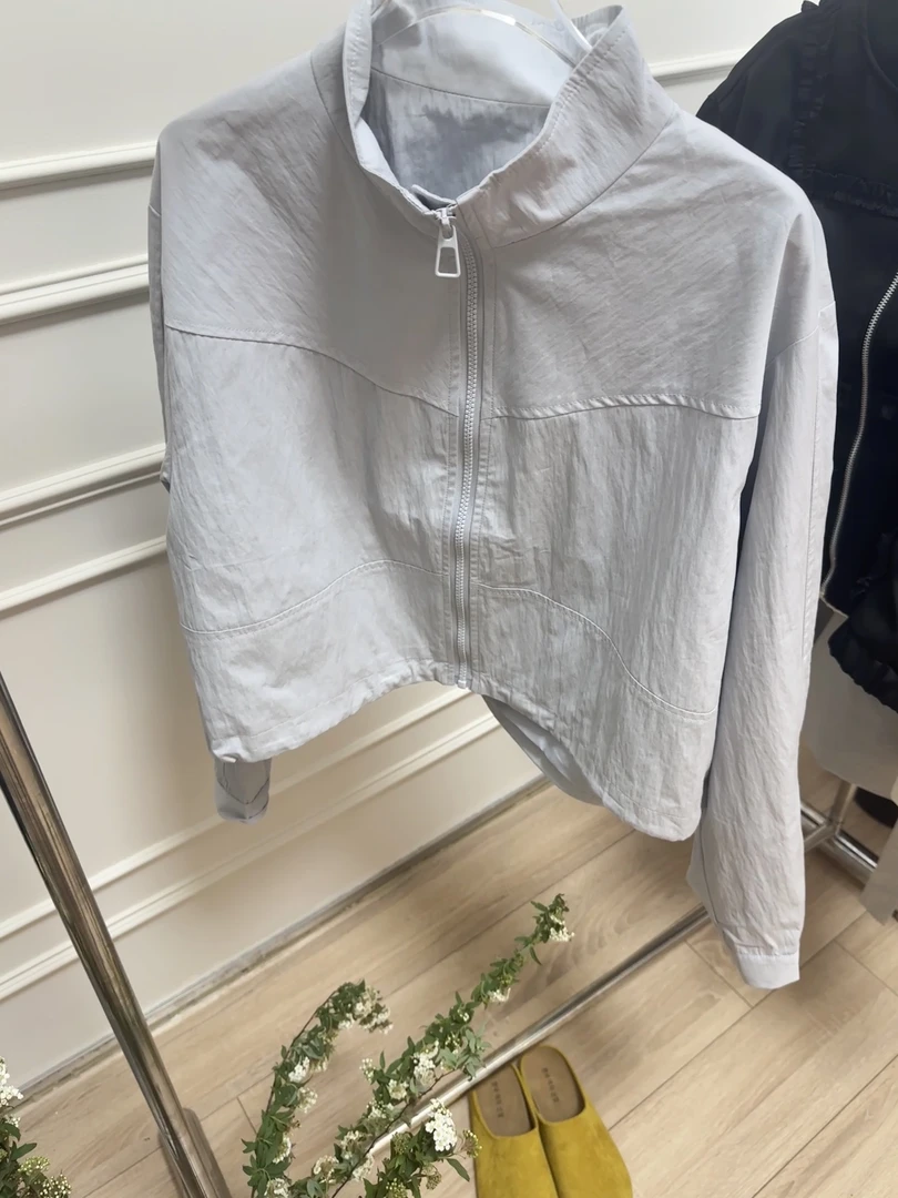 2025春季新款小立领长袖拉链款夹克小个子百搭外套