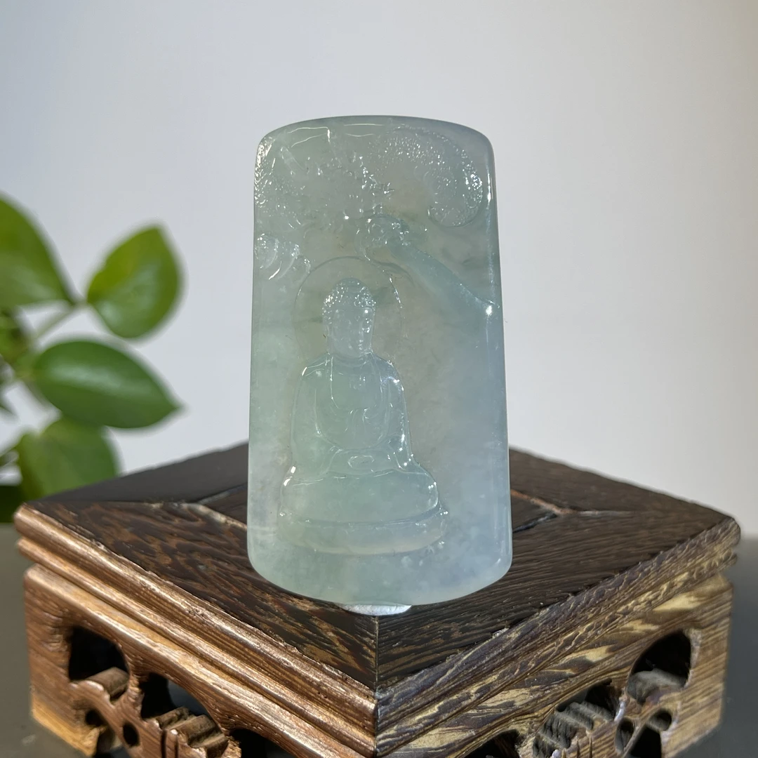 JTB12-160 天然缅甸A货翡翠  大日如来