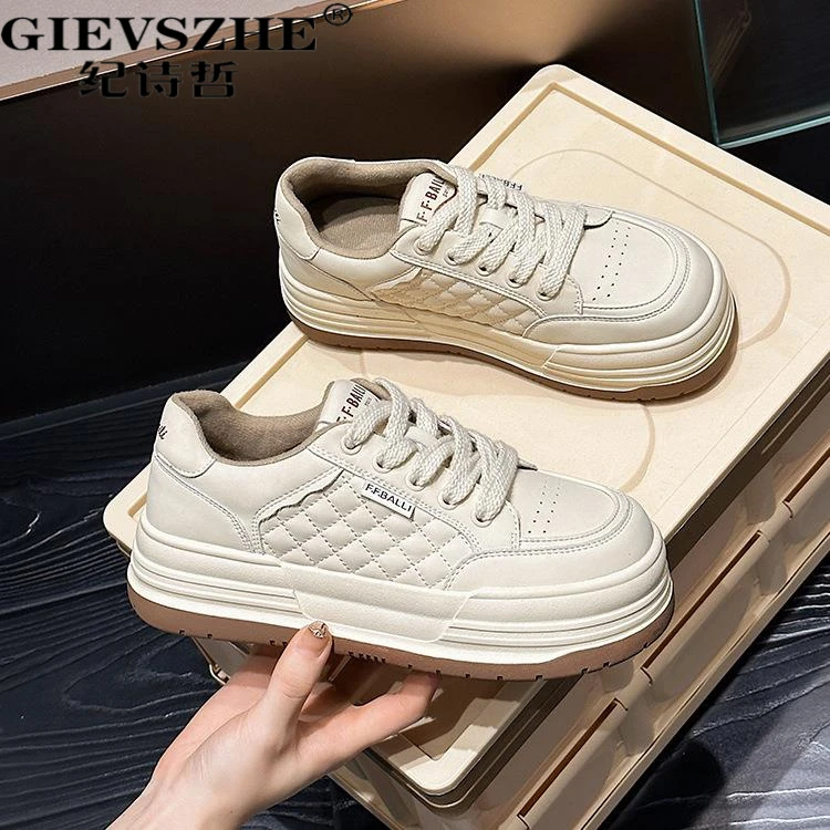 纪诗哲真皮厚底牛皮板鞋女夏季新款透气韩版韩版夏季女式面包板鞋