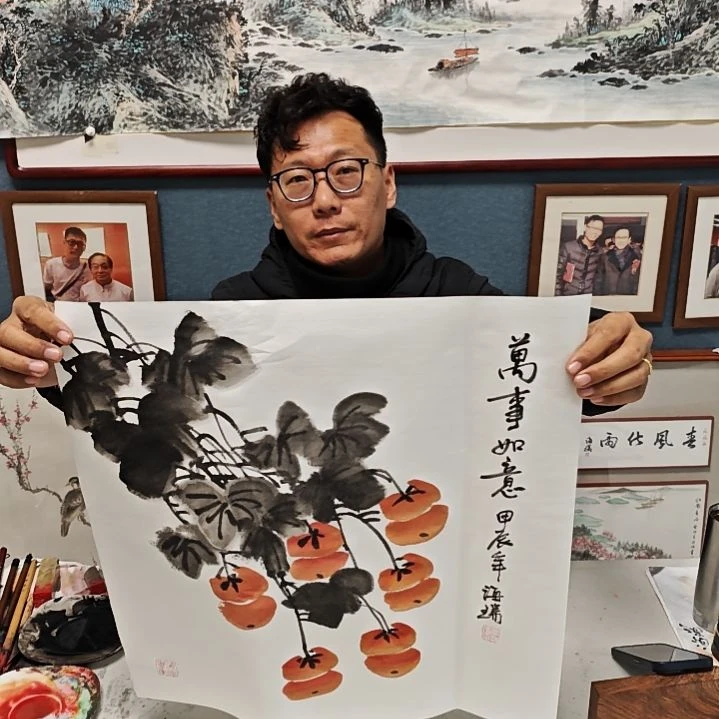 国画贾海瑞老师现场定制