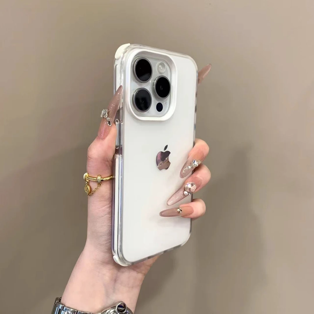 极简纯色四角防摔适用iPhone16promax新15Pro全包13硅胶小众情侣