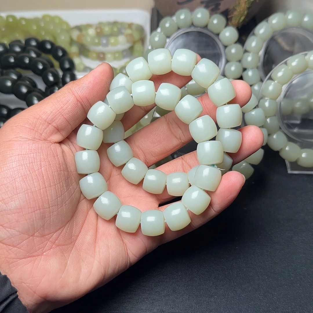 和田玉未镶嵌手串天然青白玉卡14多样性拍一发一