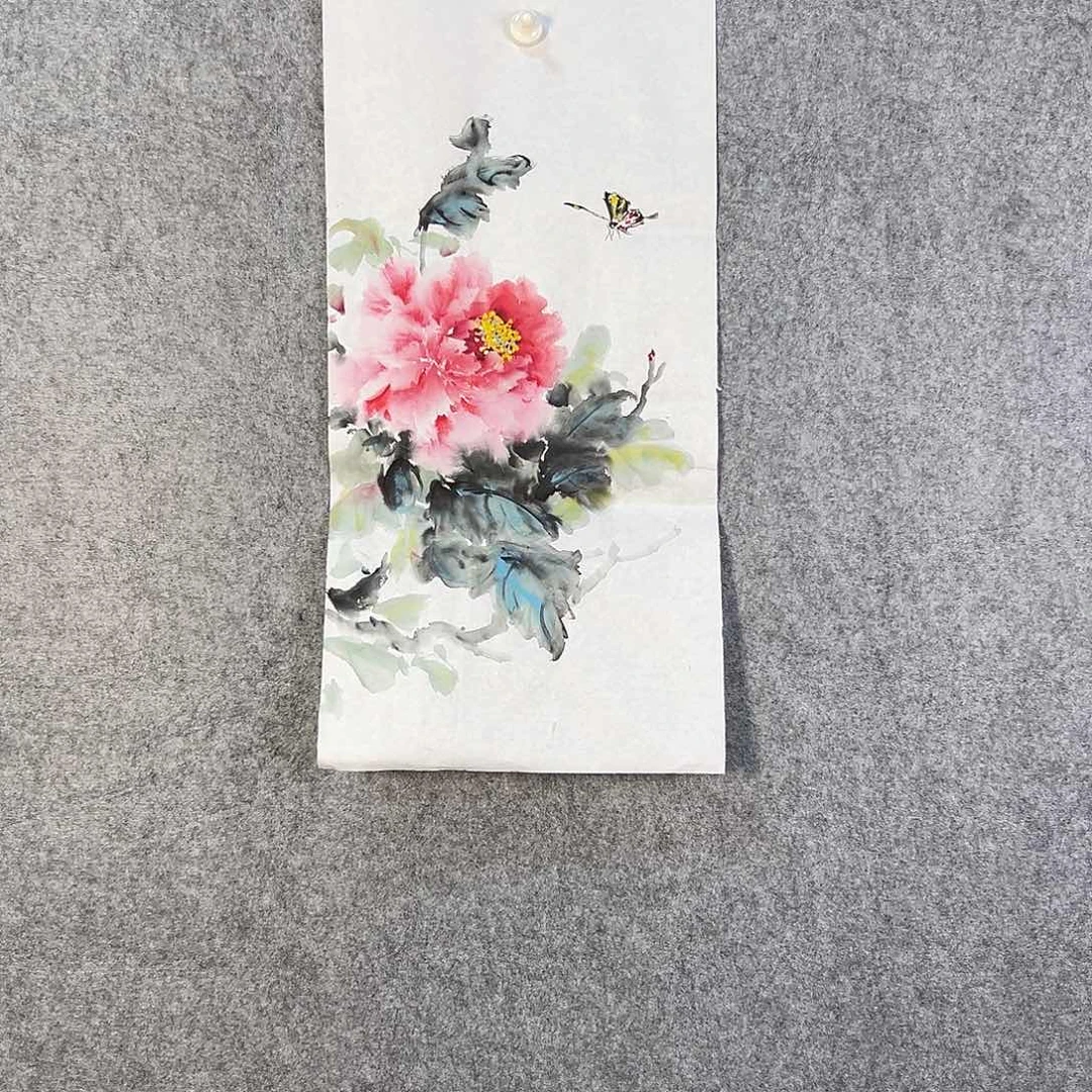 国画433 花鸟在树丛的顶端鸣叫叫声