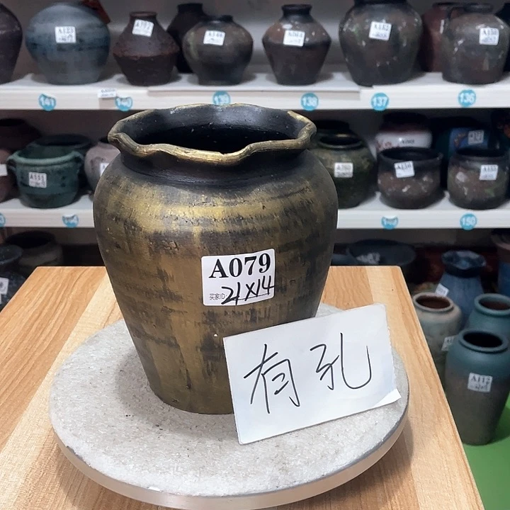 红陶手工制作工艺花盆