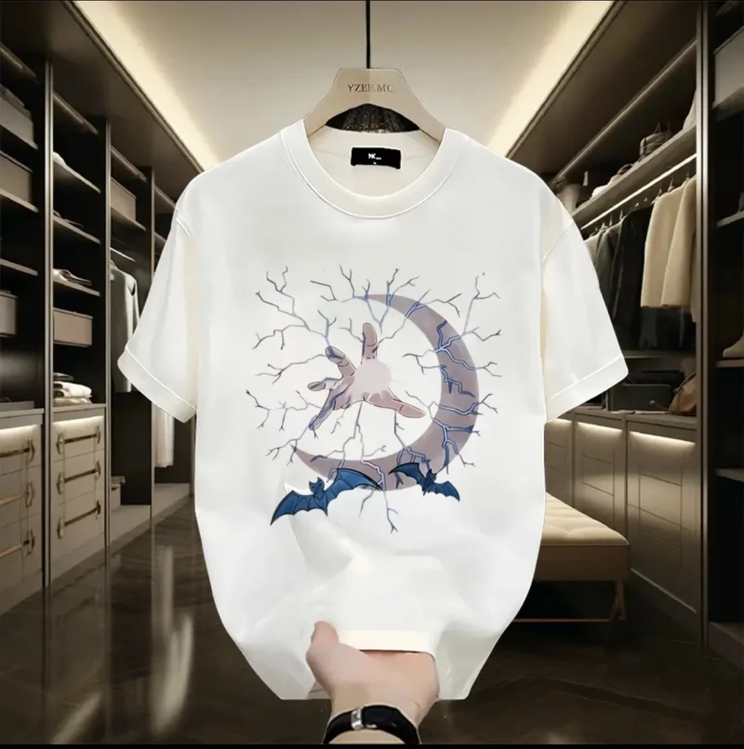 重磅纯棉百搭短袖T恤男装ins设计感青少年夏季小众纯色运动上衣服