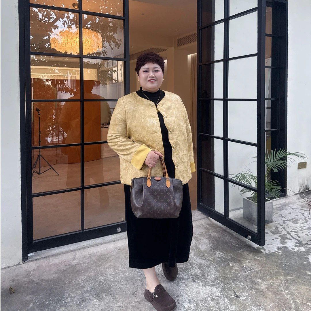 新中式高级感大码长袖棉服厚款