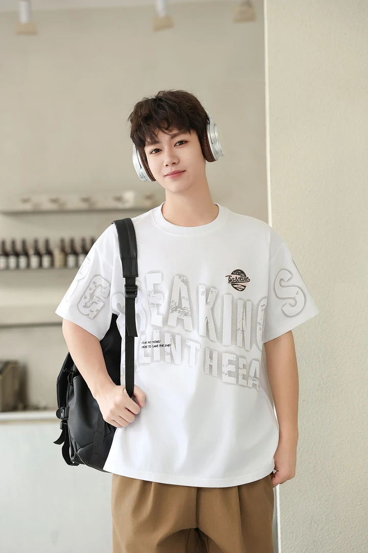 圆领凉感纯棉青少年短袖T恤2502