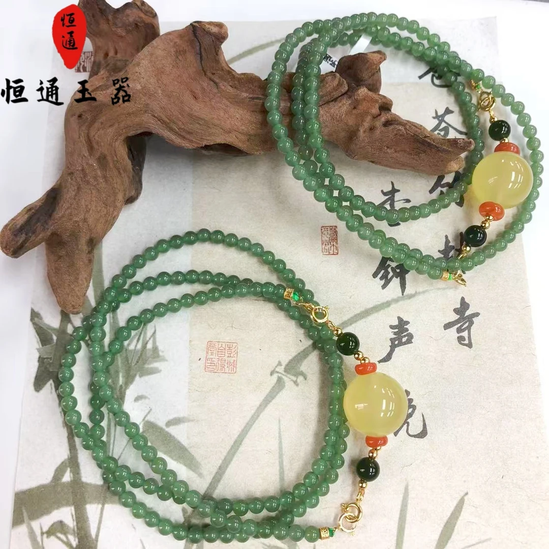 碧玉设计款小米珠项链（多样性发一）规格约4mm-1-399