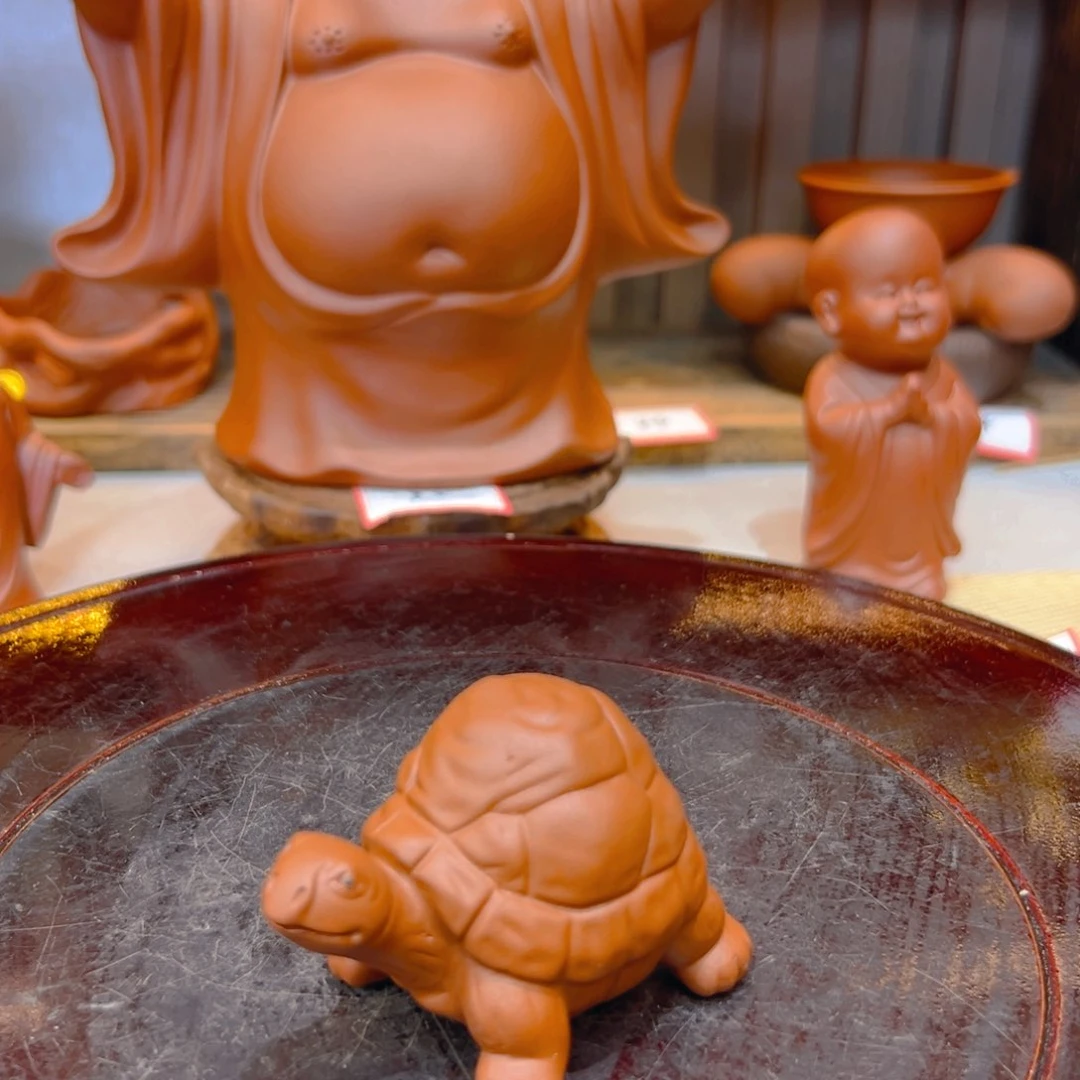 紫砂茶宠福利小号小乌龟朱泥