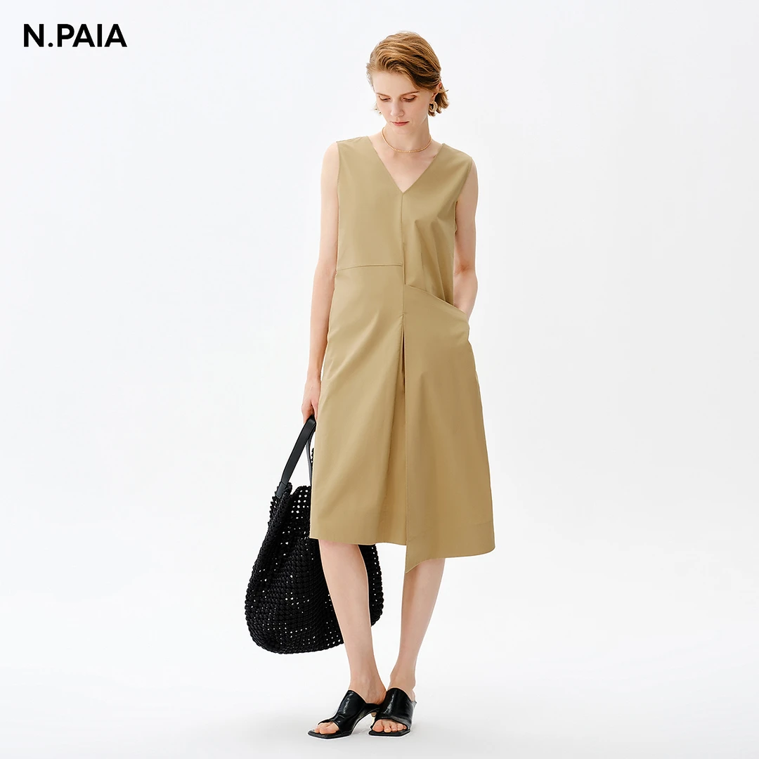 【艾钱钱精选】恩派雅假口袋搭片减龄工装风背心式连衣裙XNJEC4505A